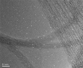 A TEM image of our Thin Walled Carbon Nanotubes